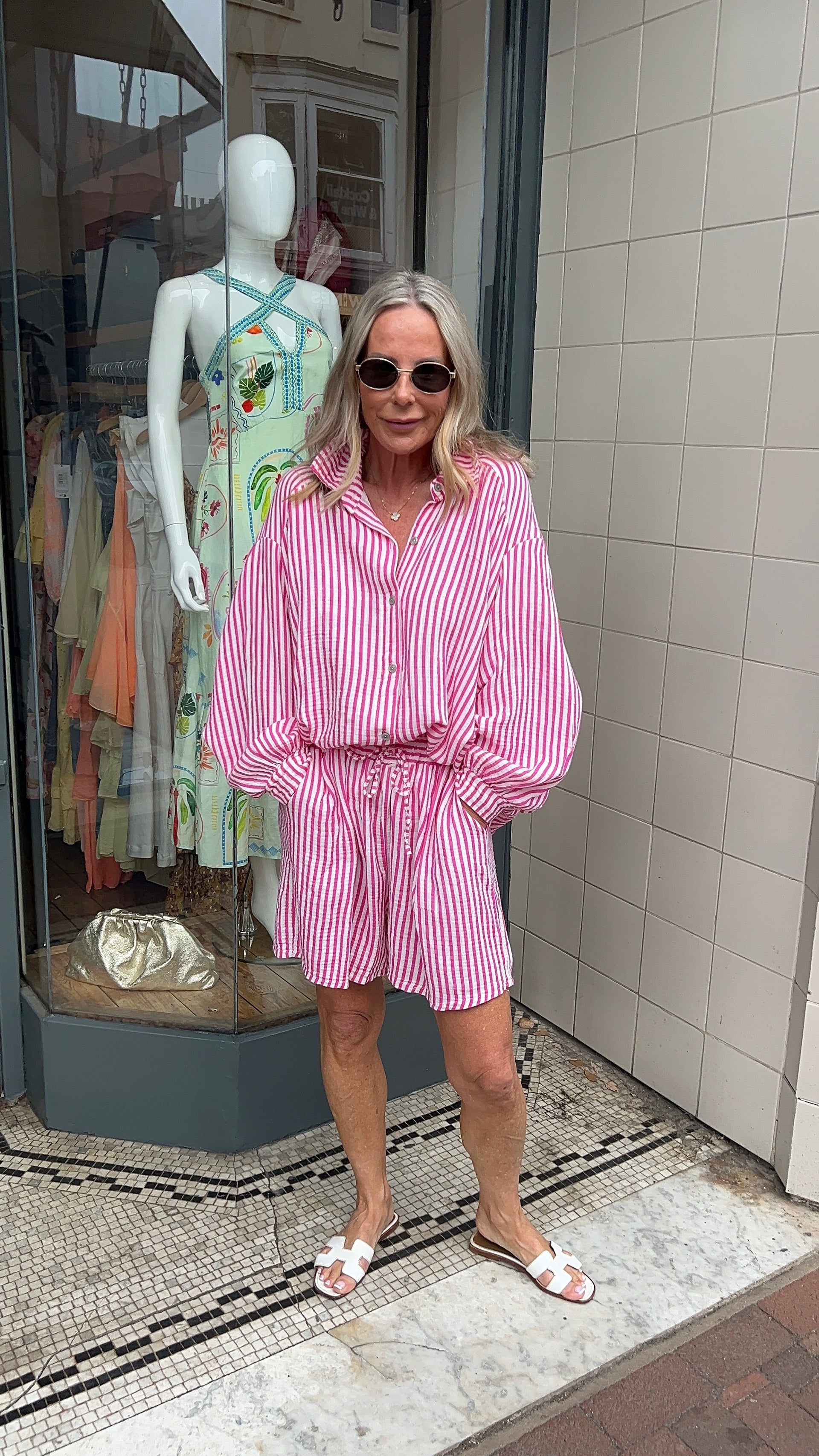 UA Stripe Short Set Pink – Kitch Clothing