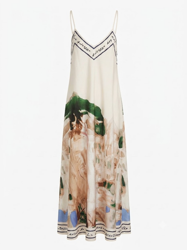 Elle 1327 Strappy Santorini Dress - Cream