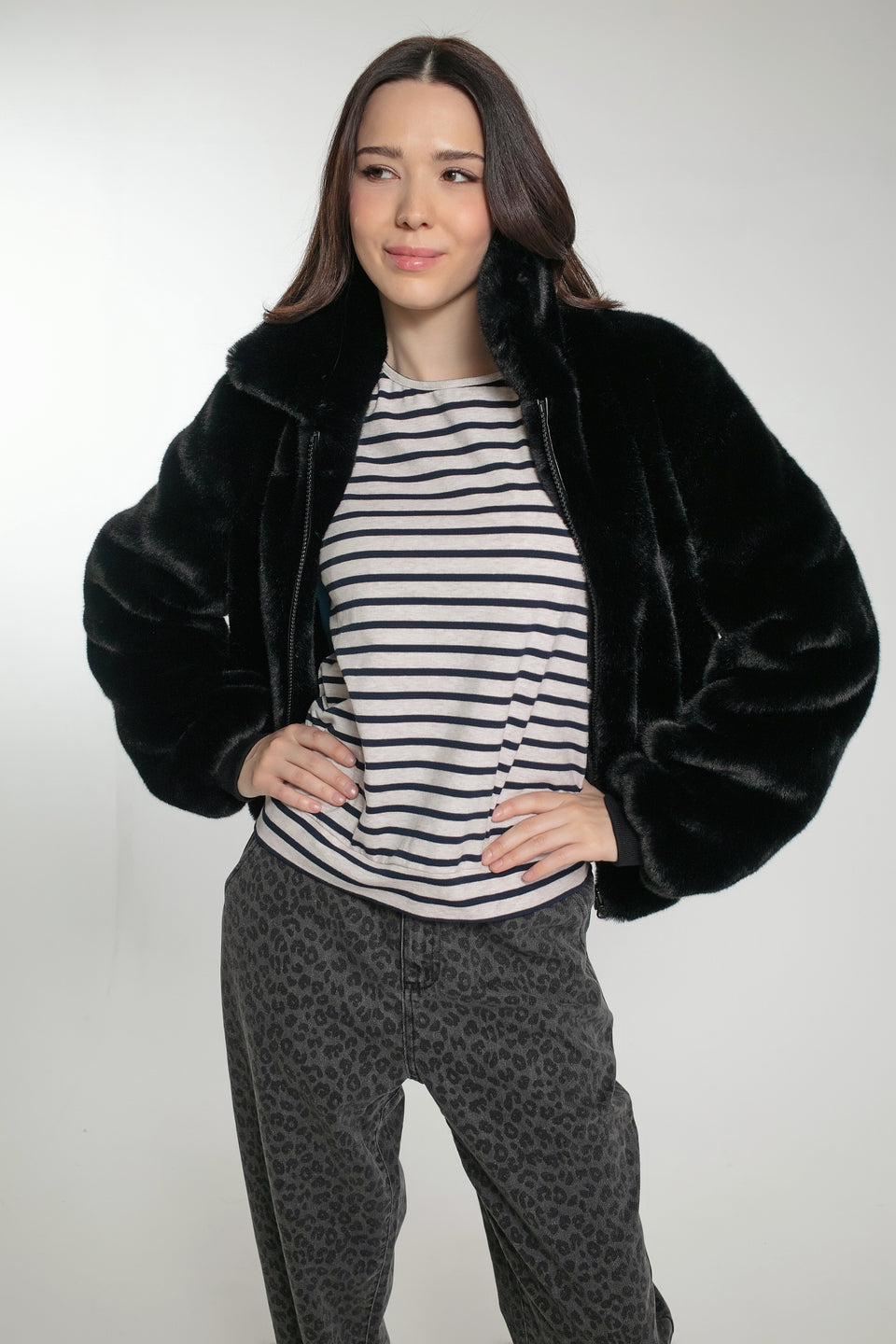 Beatrix Faux Fur Bomber