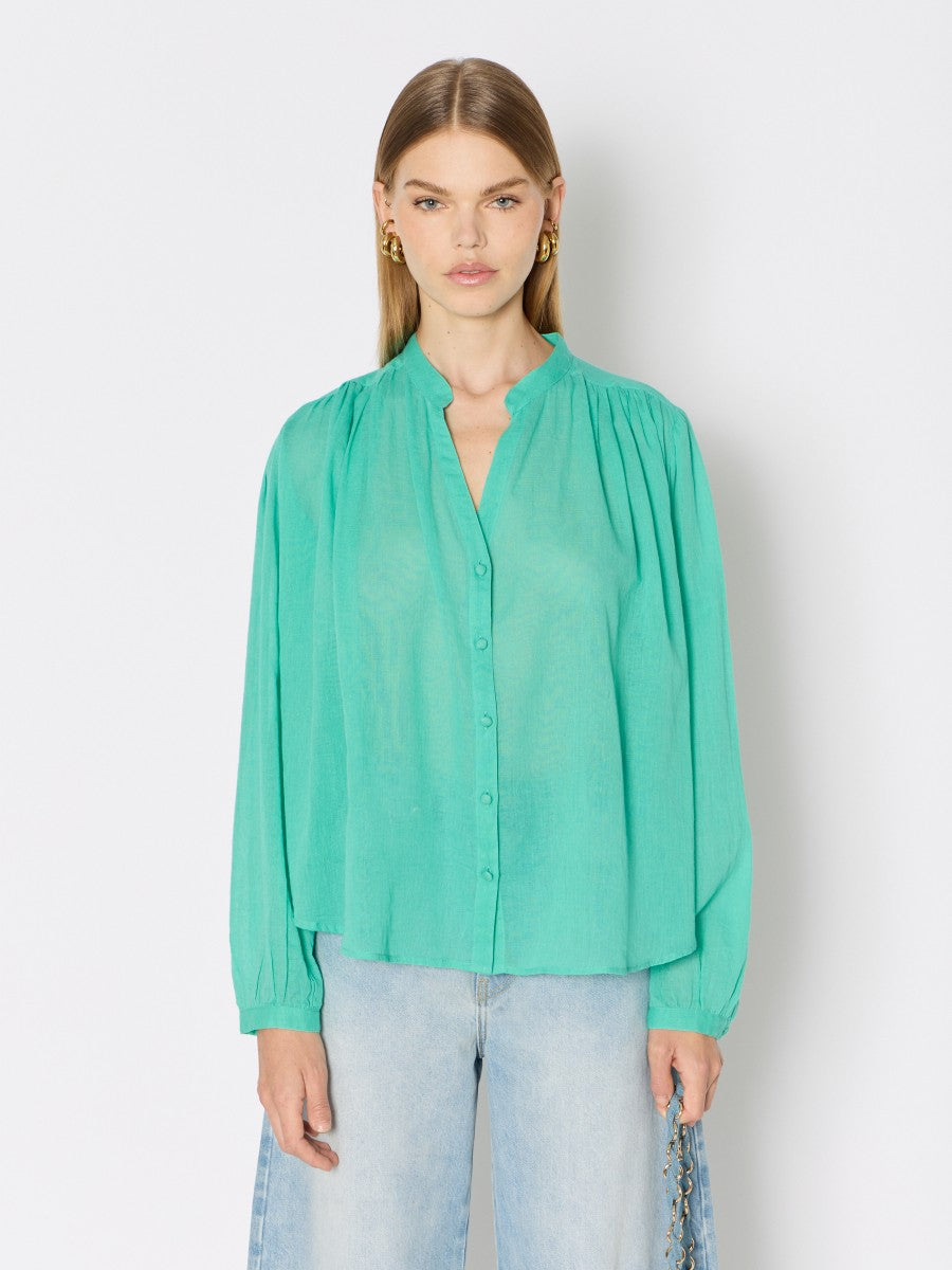 aqua green blouse